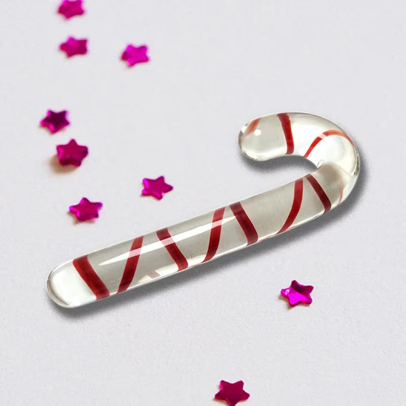Stocking Stuffer Candy Cane Glass Dildo